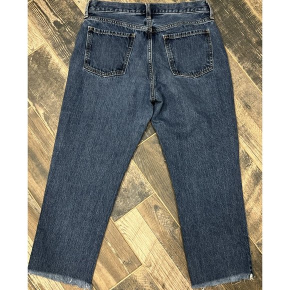 Old Navy High‎ Rise Slouchy Straight Jeans Women's Button Fly Destroyed Frayed 8 - Picture 7 of 8